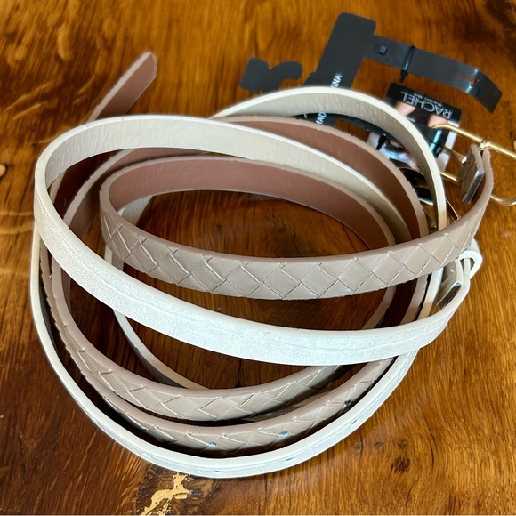 NWT Rachel Roy Variety Two Pack Faux Leather Fashion Skinny Belts Women’s L/XL - Picture 3 of 5